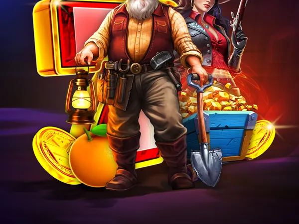 The Clubhouse Casino app pokies artwork with a miner and a chest of gold The Clubhouse Casino app pokies artwork with a miner and a chest of gold